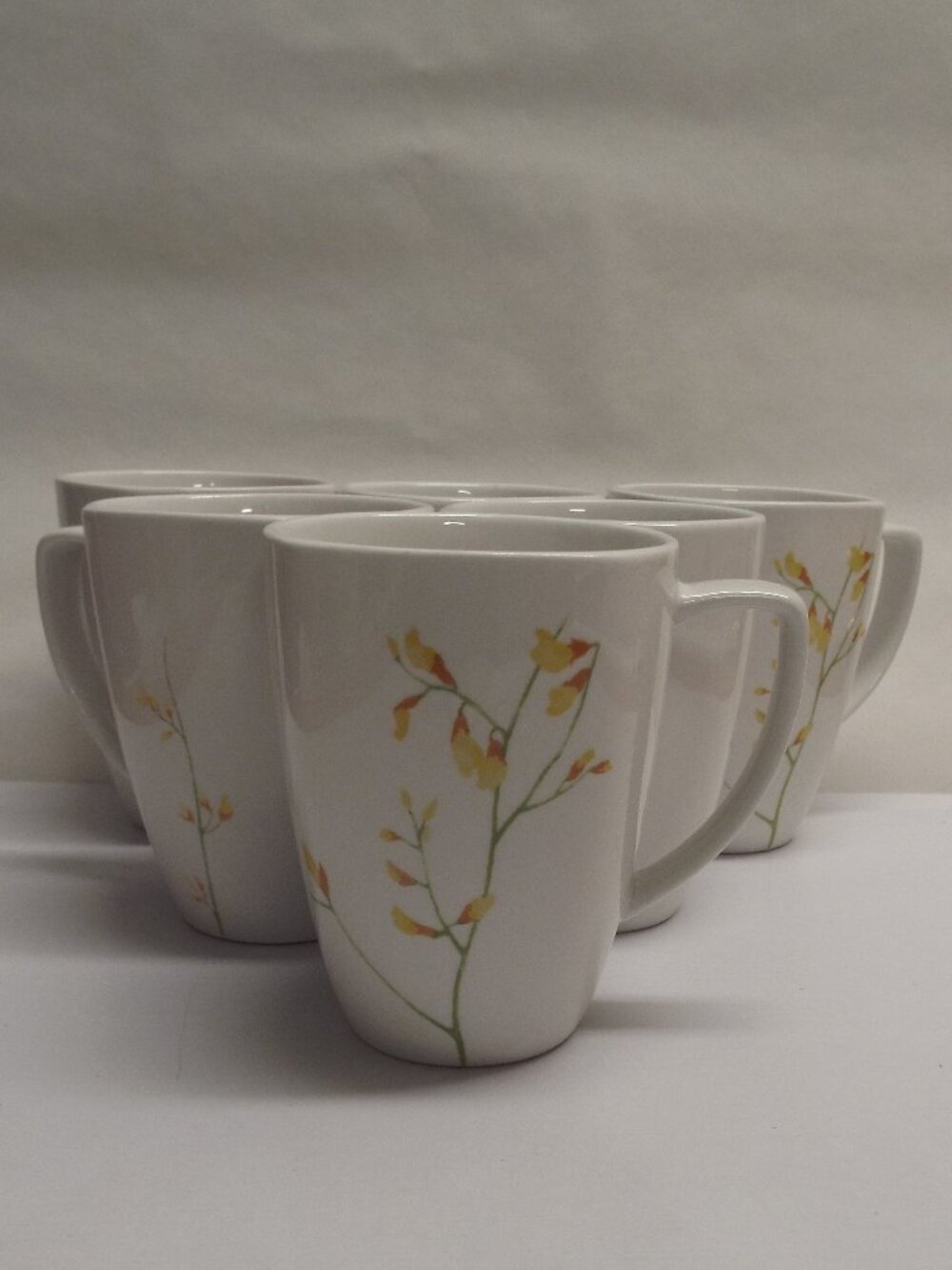 DISCONTINUED Corelle Coordinates Kobe Porcelain Mugs - Set of 6; NO chips/cracks